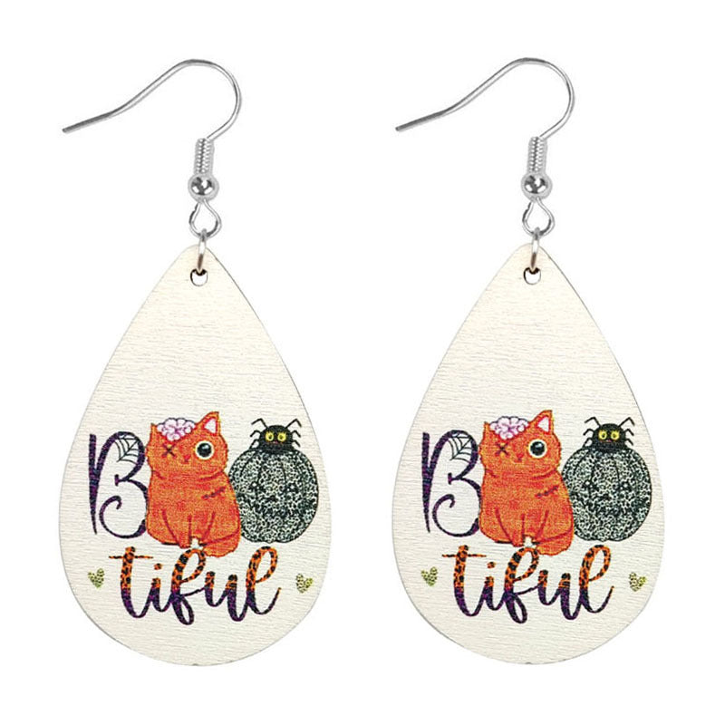 Pendientes de madera de madera de bate de Halloween de Halloween